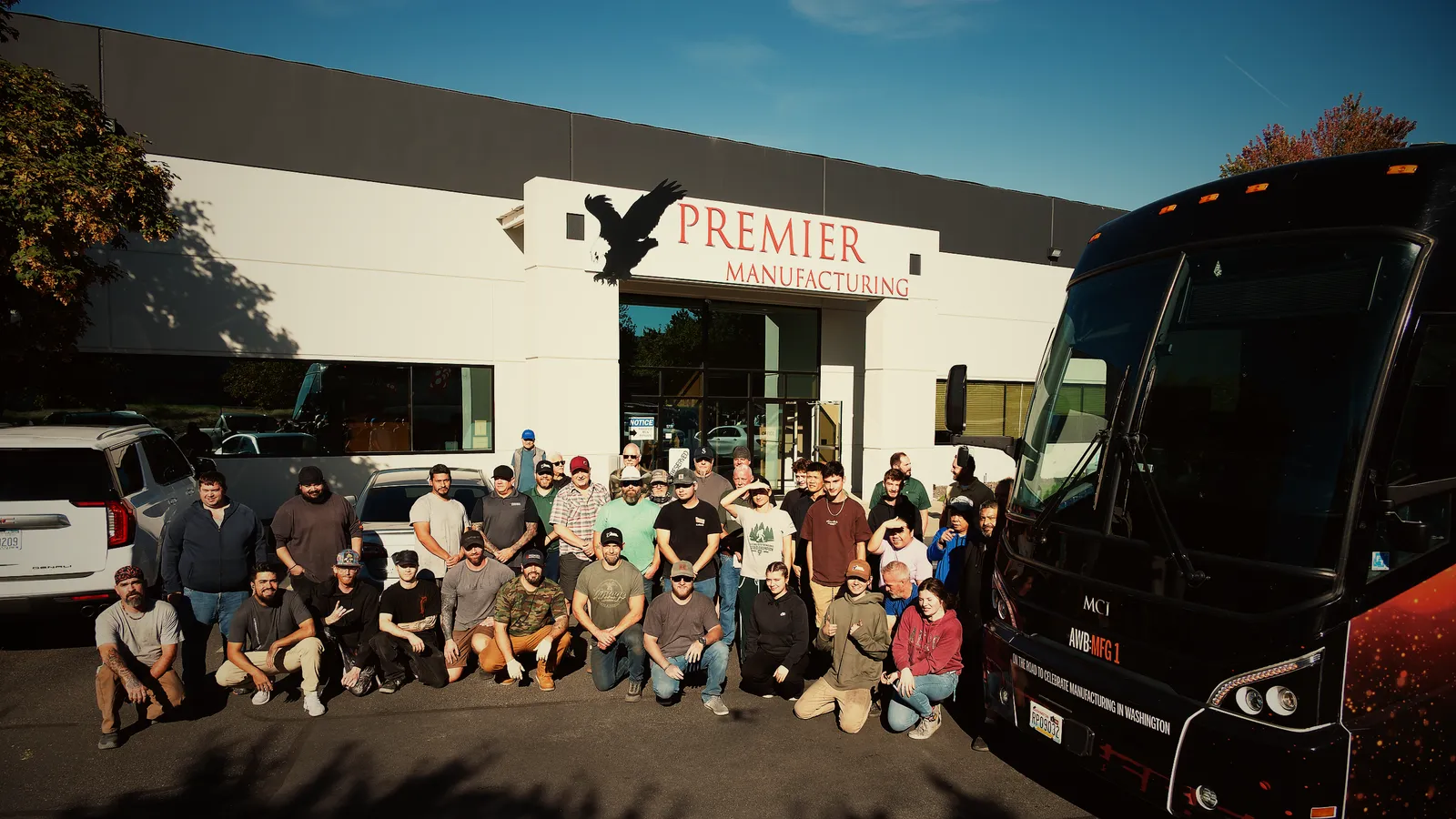 The Premier crew outside the Liberty Lake plant